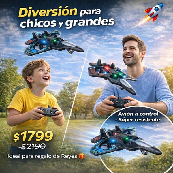 Avion Drone a control con luces 